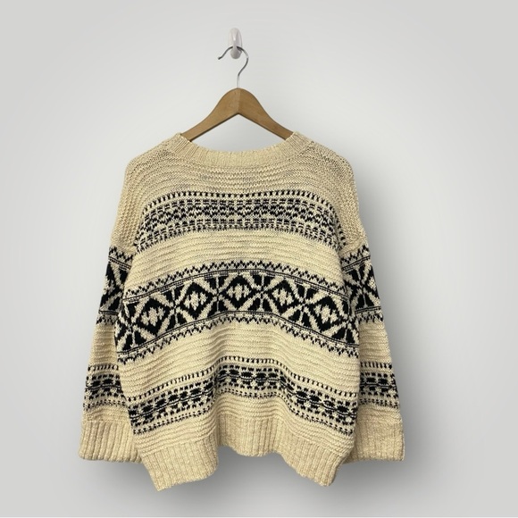 POLO Ralph Lauren  Pattern Sweater Black/Cream Nordic Fair Isle Sz M - Picture 9 of 10